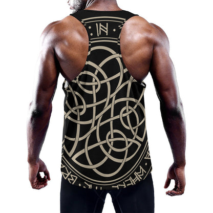 Scandinavian Viking Symbol Print Training Tank Top