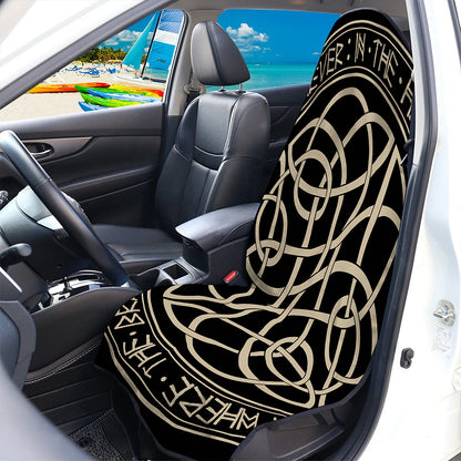 Scandinavian Viking Symbol Print Waterproof Car Seat Cover