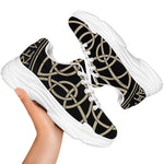 Scandinavian Viking Symbol Print White Chunky Shoes