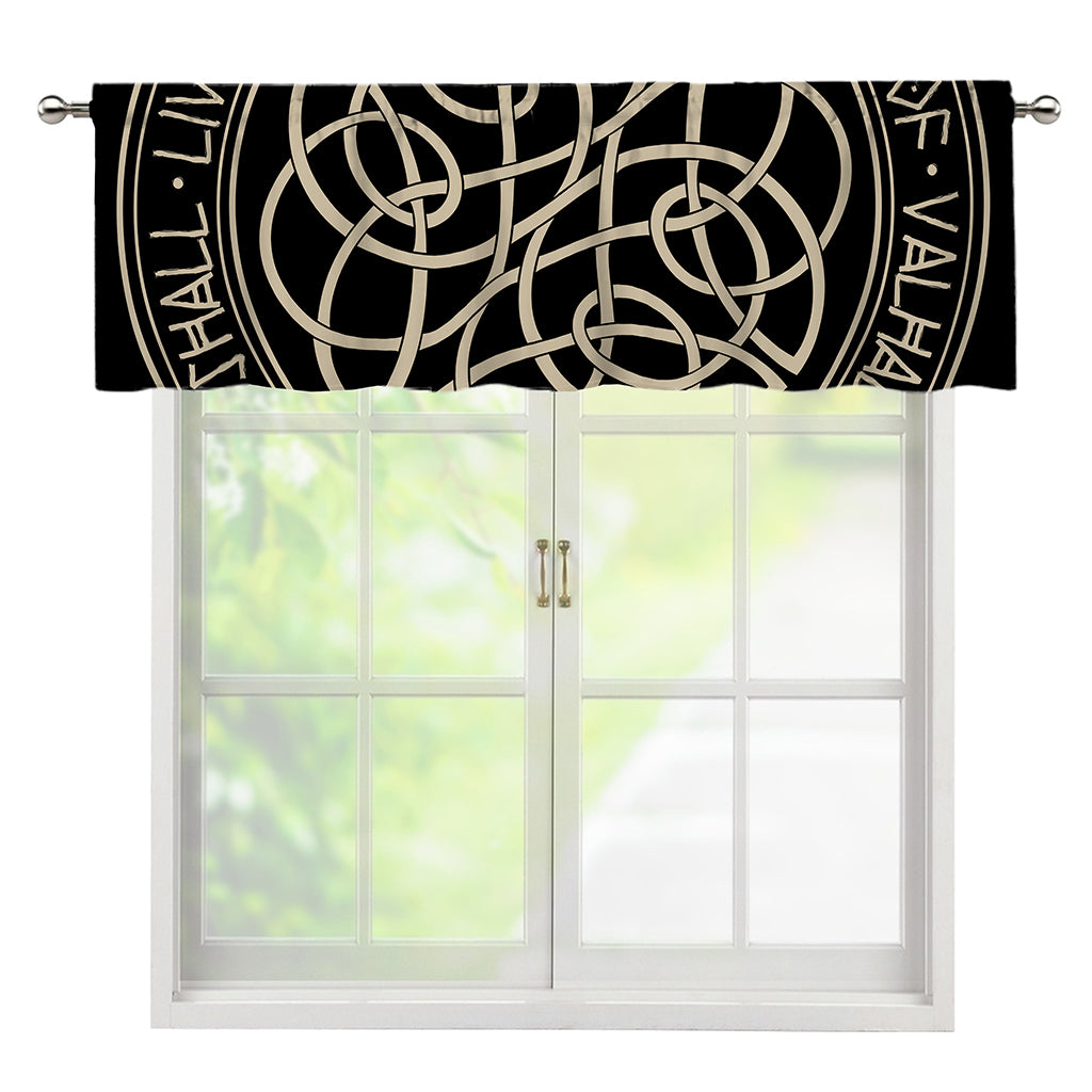 Scandinavian Viking Symbol Print Window Valance