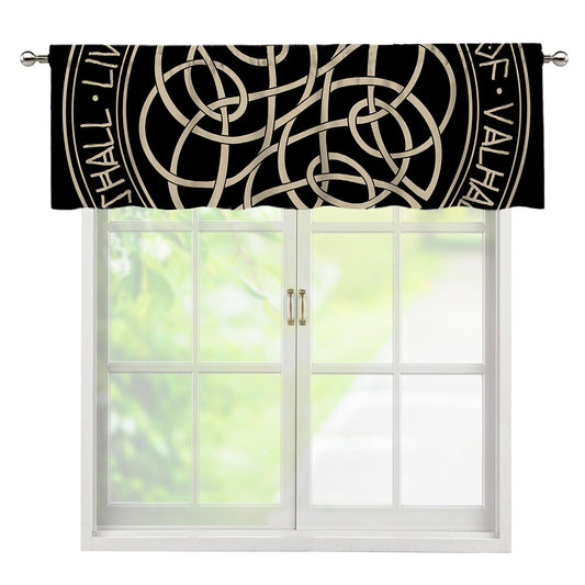 Scandinavian Viking Symbol Print Window Valance
