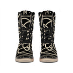 Scandinavian Viking Symbol Print Winter Boots