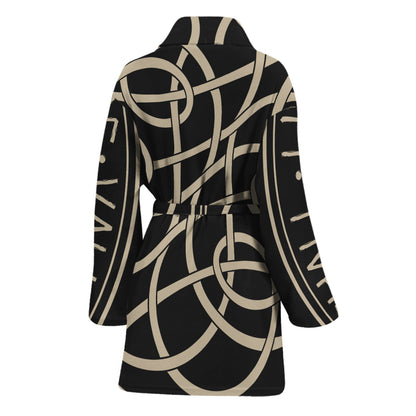 Scandinavian Viking Symbol Print Women's Bathrobe