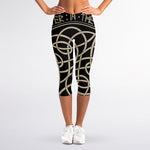 Scandinavian Viking Symbol Print Women's Capri Leggings