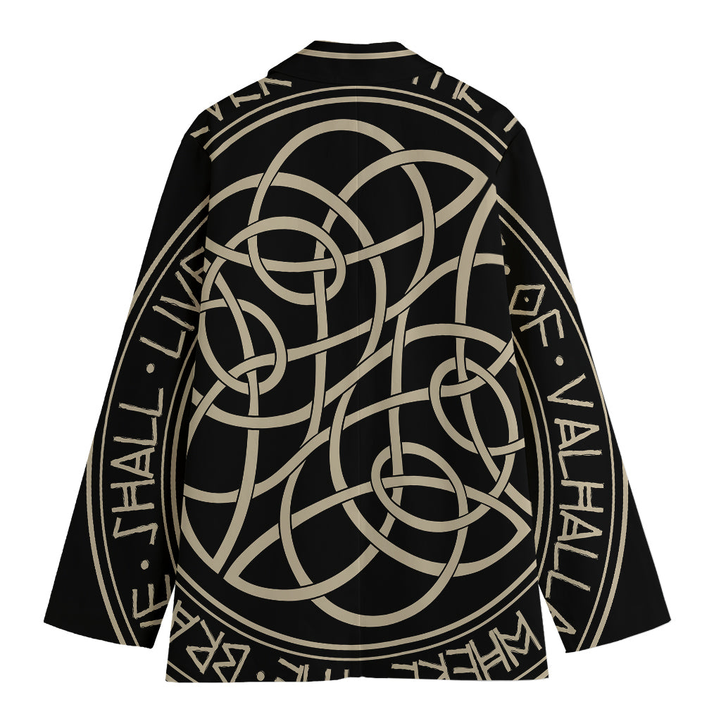 Scandinavian Viking Symbol Print Women's Cotton Blazer