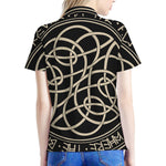 Scandinavian Viking Symbol Print Women's Polo Shirt