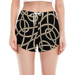 Scandinavian Viking Symbol Print Women's Split Running Shorts
