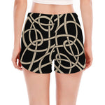 Scandinavian Viking Symbol Print Women's Split Running Shorts