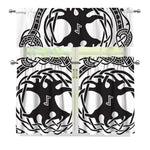 Scandinavian Yggdrasil Print 3 Piece Kitchen Curtains