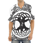 Scandinavian Yggdrasil Print Aloha Shirt