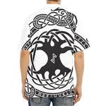 Scandinavian Yggdrasil Print Aloha Shirt