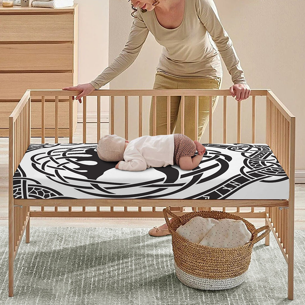 Scandinavian Yggdrasil Print Baby Crib Sheet