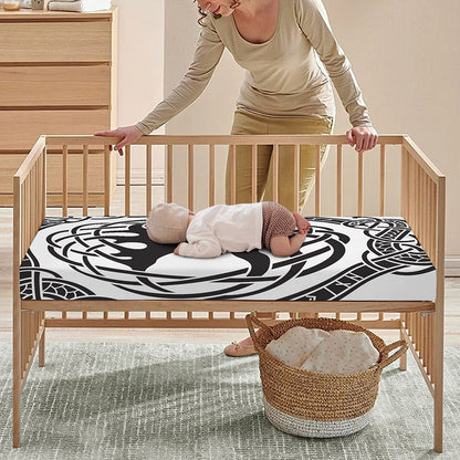Scandinavian Yggdrasil Print Baby Crib Sheet