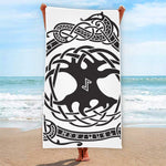 Scandinavian Yggdrasil Print Beach Towel
