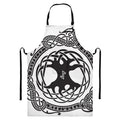 Scandinavian Yggdrasil Print Bib Apron With Pocket