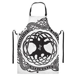 Scandinavian Yggdrasil Print Bib Apron With Pocket