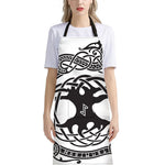 Scandinavian Yggdrasil Print Bib Apron With Pocket