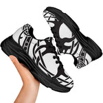 Scandinavian Yggdrasil Print Black Chunky Shoes