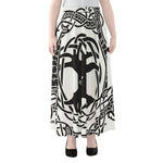 Scandinavian Yggdrasil Print Chiffon Maxi Skirt