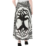 Scandinavian Yggdrasil Print Chiffon Maxi Skirt
