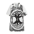 Scandinavian Yggdrasil Print Cotton Hawaiian Shirt