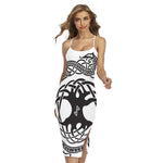 Scandinavian Yggdrasil Print Cross Back Cami Dress