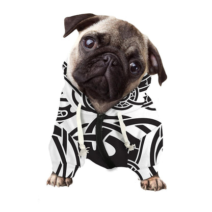 Scandinavian Yggdrasil Print Dog Zip Up Hoodie
