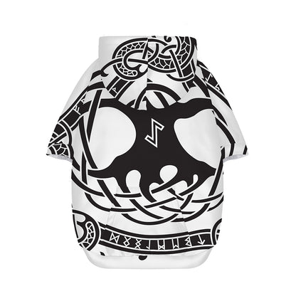 Scandinavian Yggdrasil Print Dog Zip Up Hoodie