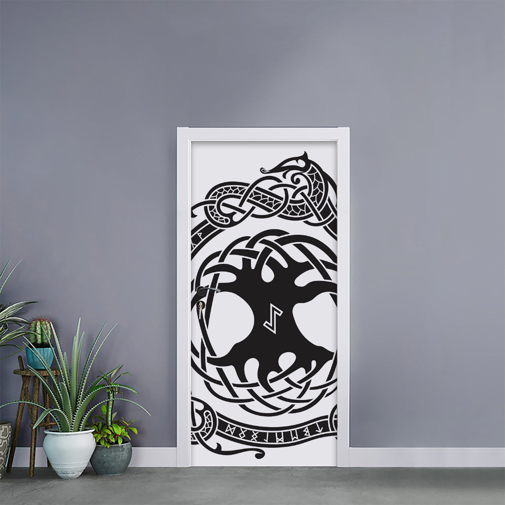 Scandinavian Yggdrasil Print Door Sticker