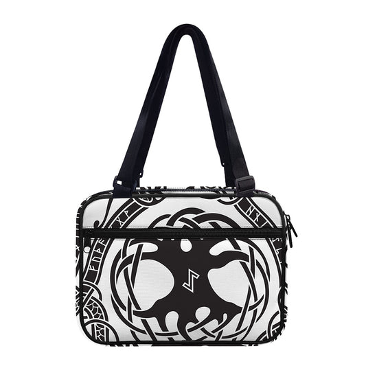 Scandinavian Yggdrasil Print Double Strap Bible Bag