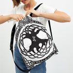 Scandinavian Yggdrasil Print Drawstring Backpack