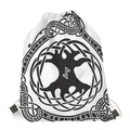 Scandinavian Yggdrasil Print Drawstring Bag