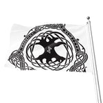 Scandinavian Yggdrasil Print Flag