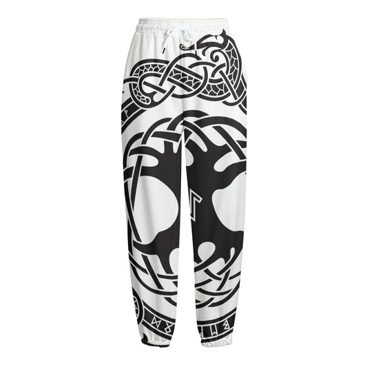 Scandinavian Yggdrasil Print Fleece Lined Knit Pants