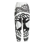 Scandinavian Yggdrasil Print Fleece Lined Knit Pants