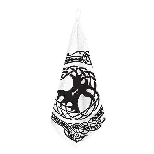 Scandinavian Yggdrasil Print Hand Towel