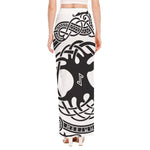 Scandinavian Yggdrasil Print High Slit Maxi Skirt