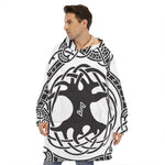Scandinavian Yggdrasil Print Hoodie Blanket