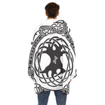 Scandinavian Yggdrasil Print Hoodie Blanket