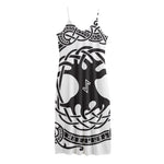 Scandinavian Yggdrasil Print Jersey Midi Cami Dress