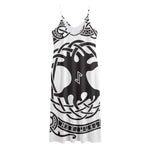 Scandinavian Yggdrasil Print Jersey Midi Cami Dress