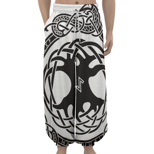 Scandinavian Yggdrasil Print Lantern Pants