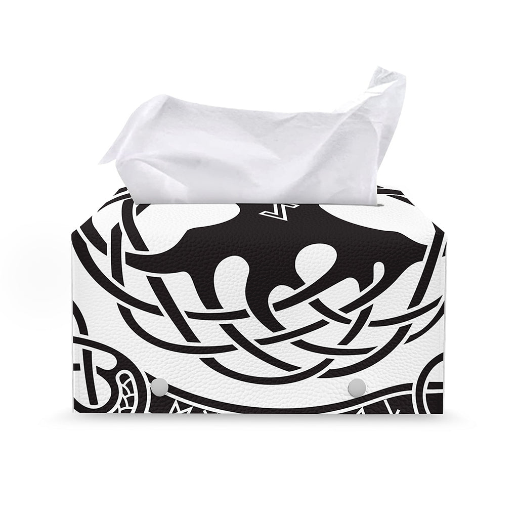 Scandinavian Yggdrasil Print Leather Tissue Box Cover
