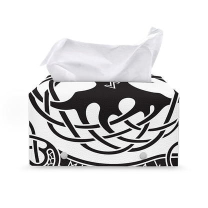 Scandinavian Yggdrasil Print Leather Tissue Box Cover