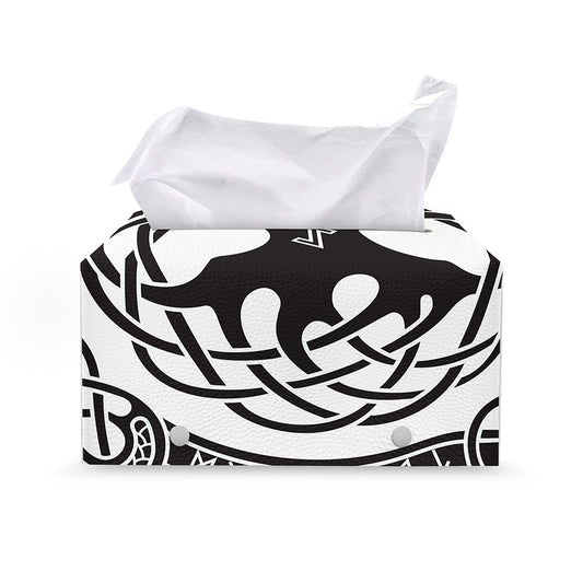 Scandinavian Yggdrasil Print Leather Tissue Box Cover