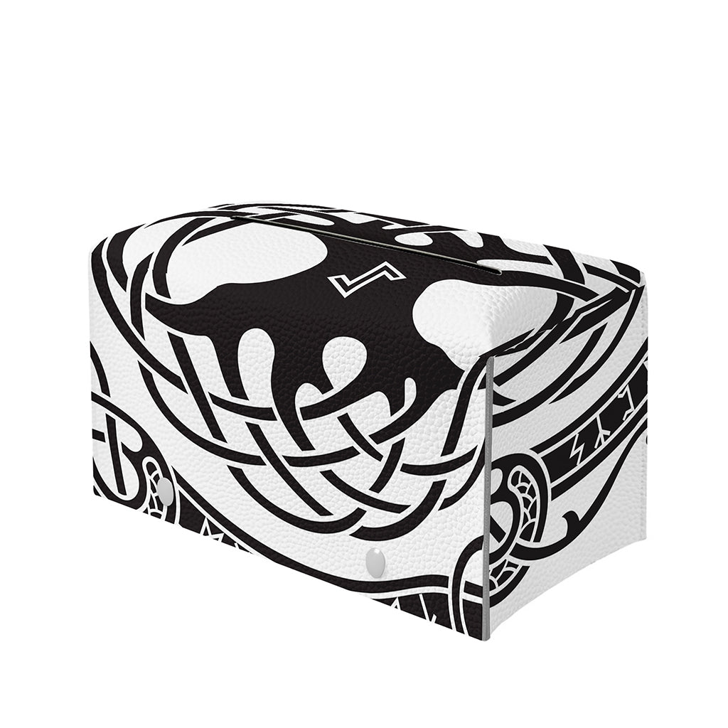 Scandinavian Yggdrasil Print Leather Tissue Box Cover