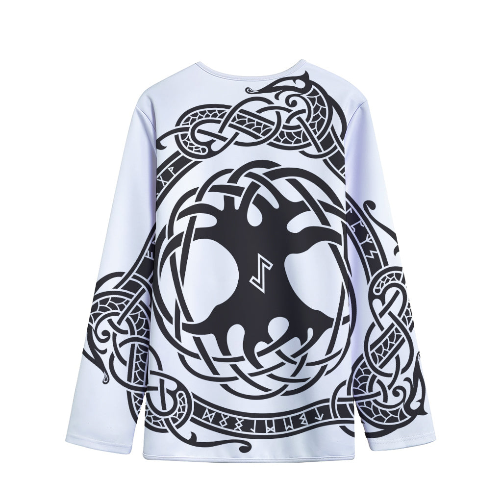 Scandinavian Yggdrasil Print Long Sleeve Short Coat