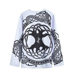 Scandinavian Yggdrasil Print Long Sleeve Short Coat