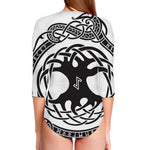 Scandinavian Yggdrasil Print Long Sleeve Swimsuit