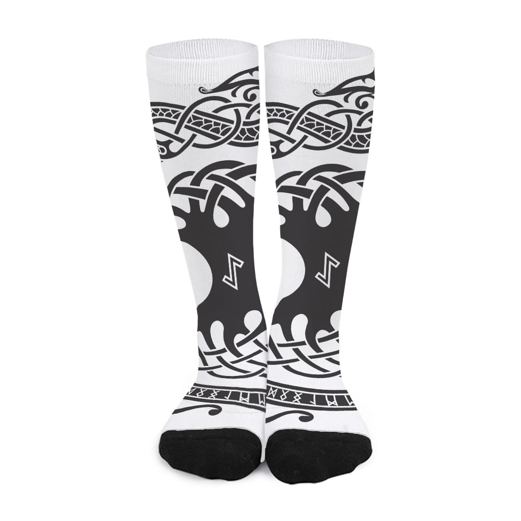 Scandinavian Yggdrasil Print Long Socks